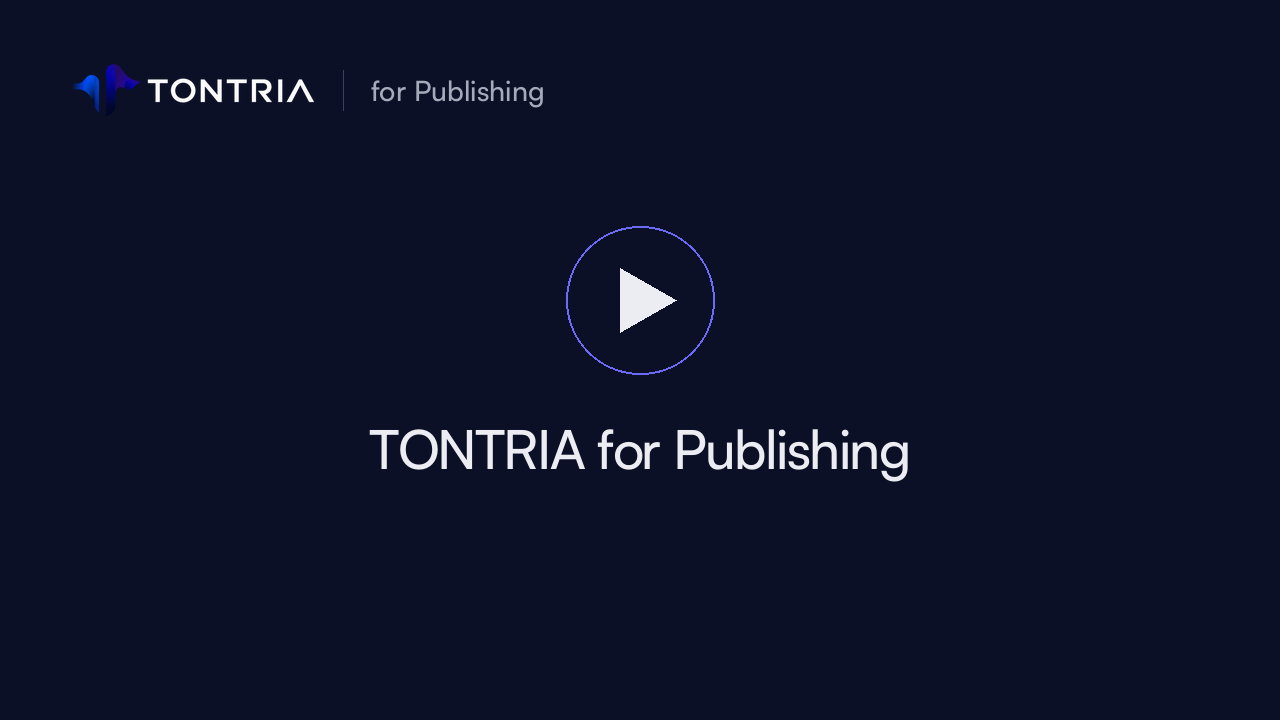Video di presentazione di TONTRIA for Publishing (in arrivo)
